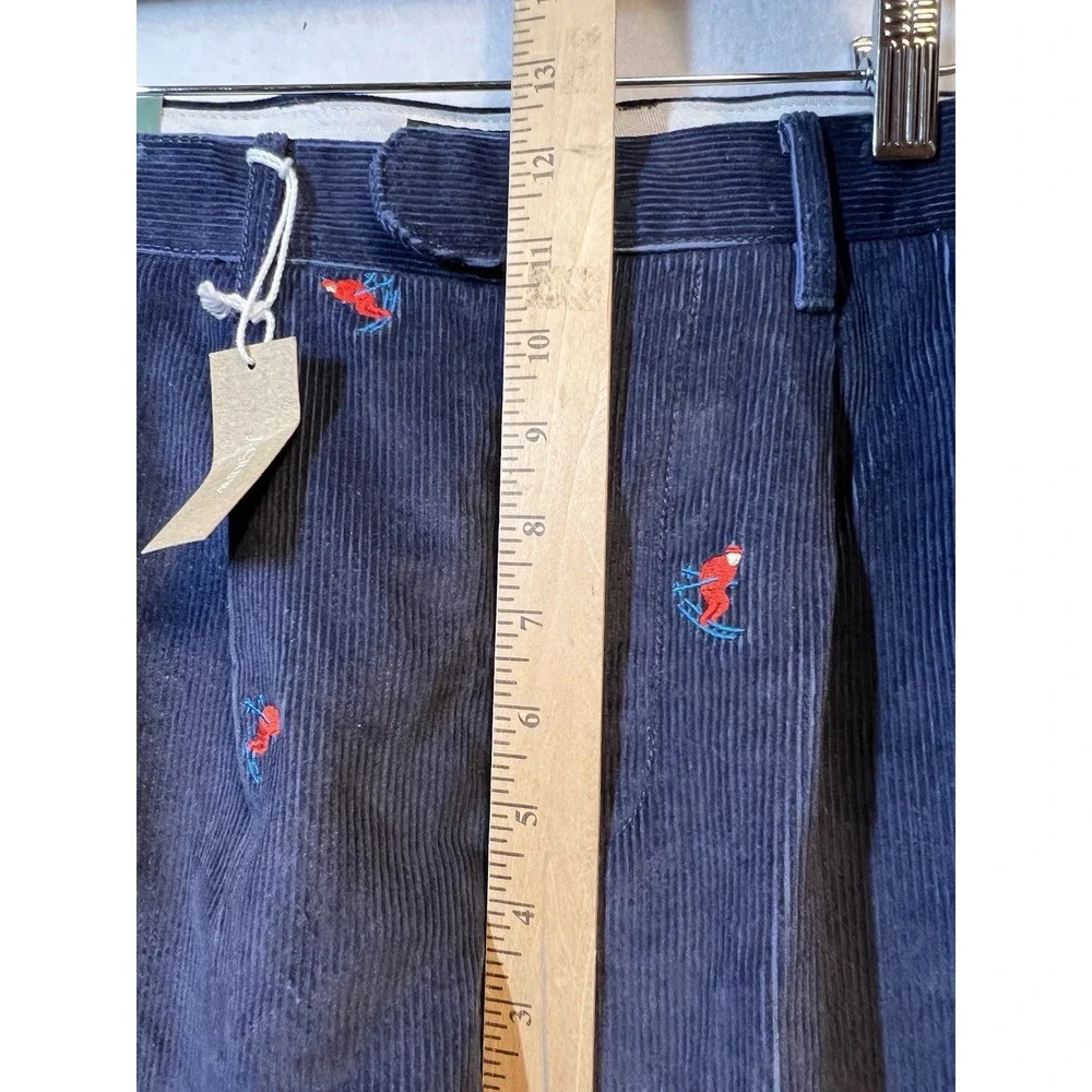 J. Crew Relaxed-fit Pleated Corduroy Trouser w Retro Skier‎ Embroidery Size 29